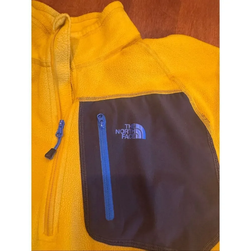 The North Face Men’s Large Yellow 1/4 Zip Fleece Pullover Chest Pocket Outdoor J